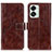 Leather Case Stands Flip Cover Holder K04Z for OnePlus Nord 2T 5G Brown