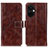 Leather Case Stands Flip Cover Holder K04Z for OnePlus Nord CE 3 5G Brown