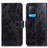 Leather Case Stands Flip Cover Holder K04Z for Oppo A54 4G Black