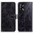 Leather Case Stands Flip Cover Holder K04Z for Oppo A74 4G Black