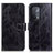 Leather Case Stands Flip Cover Holder K04Z for Oppo A74 5G Black