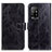 Leather Case Stands Flip Cover Holder K04Z for Oppo A94 5G Black