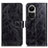 Leather Case Stands Flip Cover Holder K04Z for Oppo Reno10 Pro 5G Black