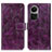 Leather Case Stands Flip Cover Holder K04Z for Oppo Reno10 Pro 5G Purple