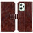 Leather Case Stands Flip Cover Holder K04Z for Realme GT2 Pro 5G Brown