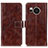 Leather Case Stands Flip Cover Holder K04Z for Sharp Aquos Sense7 Plus Brown