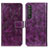 Leather Case Stands Flip Cover Holder K04Z for Sony Xperia 1 III Purple