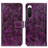 Leather Case Stands Flip Cover Holder K04Z for Sony Xperia 10 IV SOG07 Purple