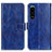 Leather Case Stands Flip Cover Holder K04Z for Sony Xperia 5 III Blue