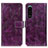 Leather Case Stands Flip Cover Holder K04Z for Sony Xperia 5 III Purple