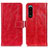 Leather Case Stands Flip Cover Holder K04Z for Sony Xperia 5 III Red