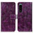 Leather Case Stands Flip Cover Holder K04Z for Sony Xperia 5 III SO-53B Purple