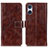 Leather Case Stands Flip Cover Holder K04Z for Sony Xperia 5 V Brown