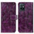 Leather Case Stands Flip Cover Holder K04Z for Vivo T1 5G India Purple