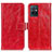 Leather Case Stands Flip Cover Holder K04Z for Vivo T1 5G India Red