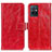 Leather Case Stands Flip Cover Holder K04Z for Vivo Y55s 5G Red