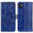 Leather Case Stands Flip Cover Holder K04Z for Wiko Y82 Blue