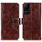 Leather Case Stands Flip Cover Holder K04Z for Xiaomi Civi 1S 5G Brown