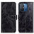 Leather Case Stands Flip Cover Holder K04Z for Xiaomi Poco C55 Black