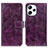 Leather Case Stands Flip Cover Holder K04Z for Xiaomi Redmi 12 4G Purple