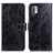 Leather Case Stands Flip Cover Holder K04Z for Xiaomi Redmi Note 10 5G Black