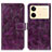 Leather Case Stands Flip Cover Holder K04Z for Xiaomi Redmi Note 13R Pro 5G Purple