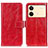 Leather Case Stands Flip Cover Holder K04Z for Xiaomi Redmi Note 13R Pro 5G Red