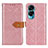 Leather Case Stands Flip Cover Holder K05Z for Huawei Honor 90 Lite 5G Pink