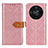 Leather Case Stands Flip Cover Holder K05Z for Huawei Honor X9b 5G Pink