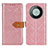 Leather Case Stands Flip Cover Holder K05Z for Huawei Mate 60 Pro Pink