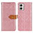 Leather Case Stands Flip Cover Holder K05Z for Motorola Moto G53 5G Pink