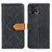 Leather Case Stands Flip Cover Holder K05Z for Motorola Moto G72 Black