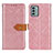 Leather Case Stands Flip Cover Holder K05Z for Nokia G22 Pink