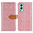 Leather Case Stands Flip Cover Holder K05Z for OnePlus Nord 2 5G Pink