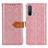 Leather Case Stands Flip Cover Holder K05Z for OnePlus Nord CE 5G Pink