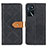 Leather Case Stands Flip Cover Holder K05Z for Oppo A16s Black