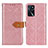 Leather Case Stands Flip Cover Holder K05Z for Oppo A54s Pink