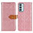 Leather Case Stands Flip Cover Holder K05Z for Samsung Galaxy F13 4G Pink