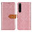 Leather Case Stands Flip Cover Holder K05Z for Sony Xperia 1 IV Pink