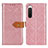 Leather Case Stands Flip Cover Holder K05Z for Sony Xperia 10 IV SO-52C Pink