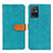 Leather Case Stands Flip Cover Holder K05Z for Vivo Y30 5G Green