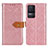 Leather Case Stands Flip Cover Holder K05Z for Xiaomi Redmi K50 5G Pink