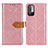 Leather Case Stands Flip Cover Holder K05Z for Xiaomi Redmi Note 10 5G Pink