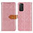 Leather Case Stands Flip Cover Holder K05Z for Xiaomi Redmi Note 11 4G (2022) Pink