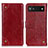 Leather Case Stands Flip Cover Holder K06Z for Google Pixel 6a 5G Red