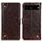 Leather Case Stands Flip Cover Holder K06Z for Google Pixel 7 Pro 5G Brown