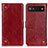 Leather Case Stands Flip Cover Holder K06Z for Google Pixel 7a 5G Red