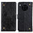 Leather Case Stands Flip Cover Holder K06Z for Huawei Honor 50 Lite Black