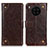 Leather Case Stands Flip Cover Holder K06Z for Huawei Honor 50 Lite Brown