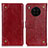 Leather Case Stands Flip Cover Holder K06Z for Huawei Honor 50 Lite Red